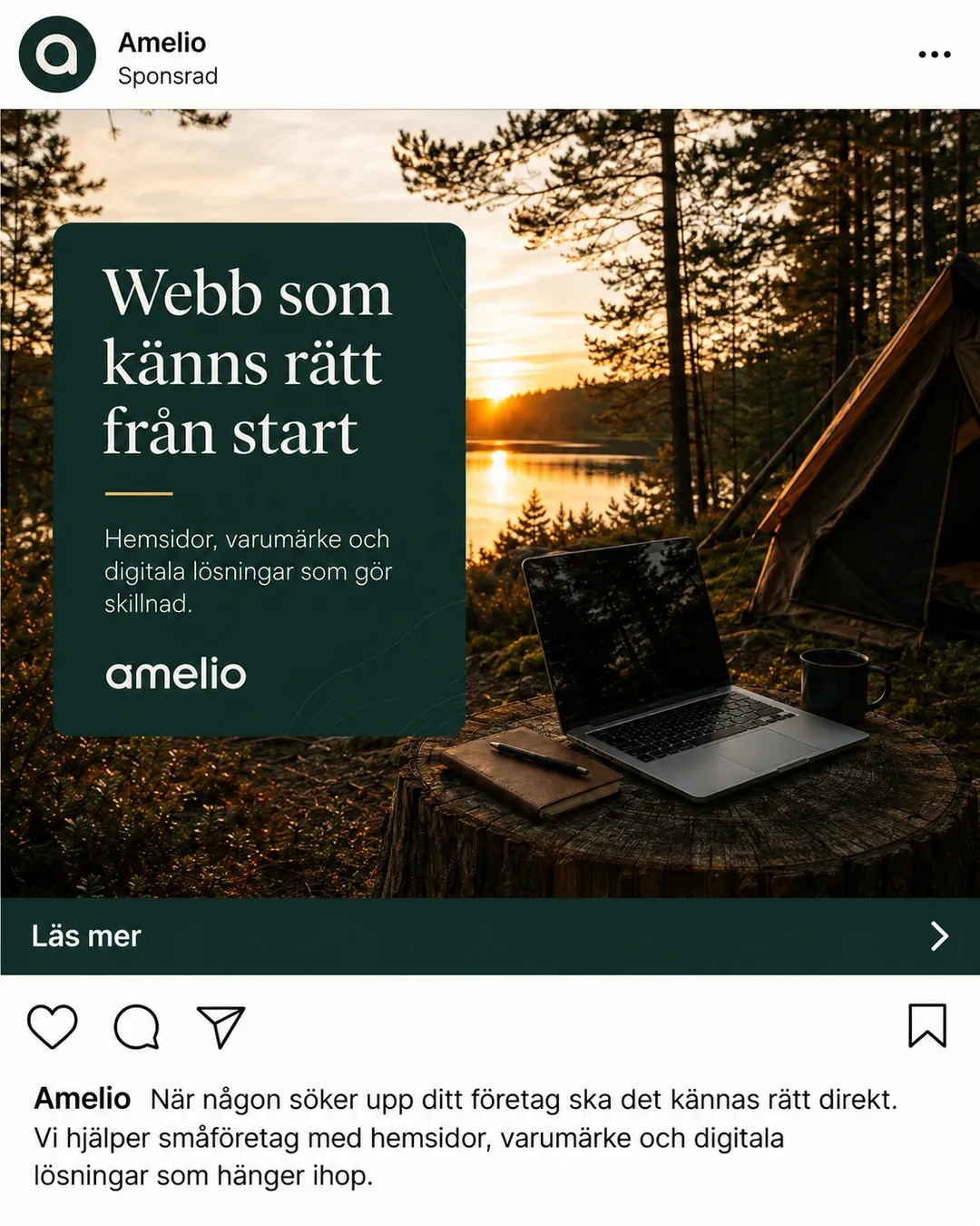 Amelios kampanjinnehåll anpassat för Instagram